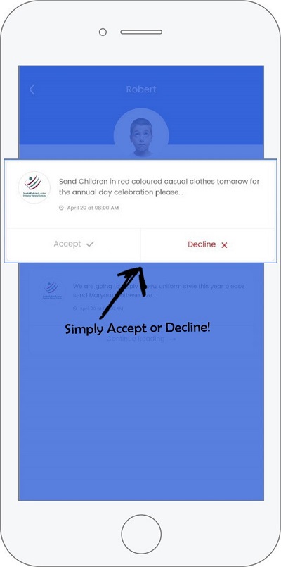 Schoolvoice mobile app- Accept or decline