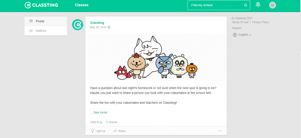 Classting is a free online educational app that offers an innovative approach for parent-teacher interaction.