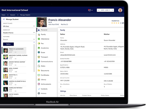 Edisapp School Management ERP - Dashboard